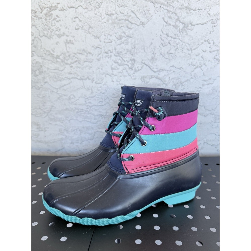 Sperry Top-Sider Saltwater Duck Boots Women's 6.5 US 37 EU Navy/Multicolor‎